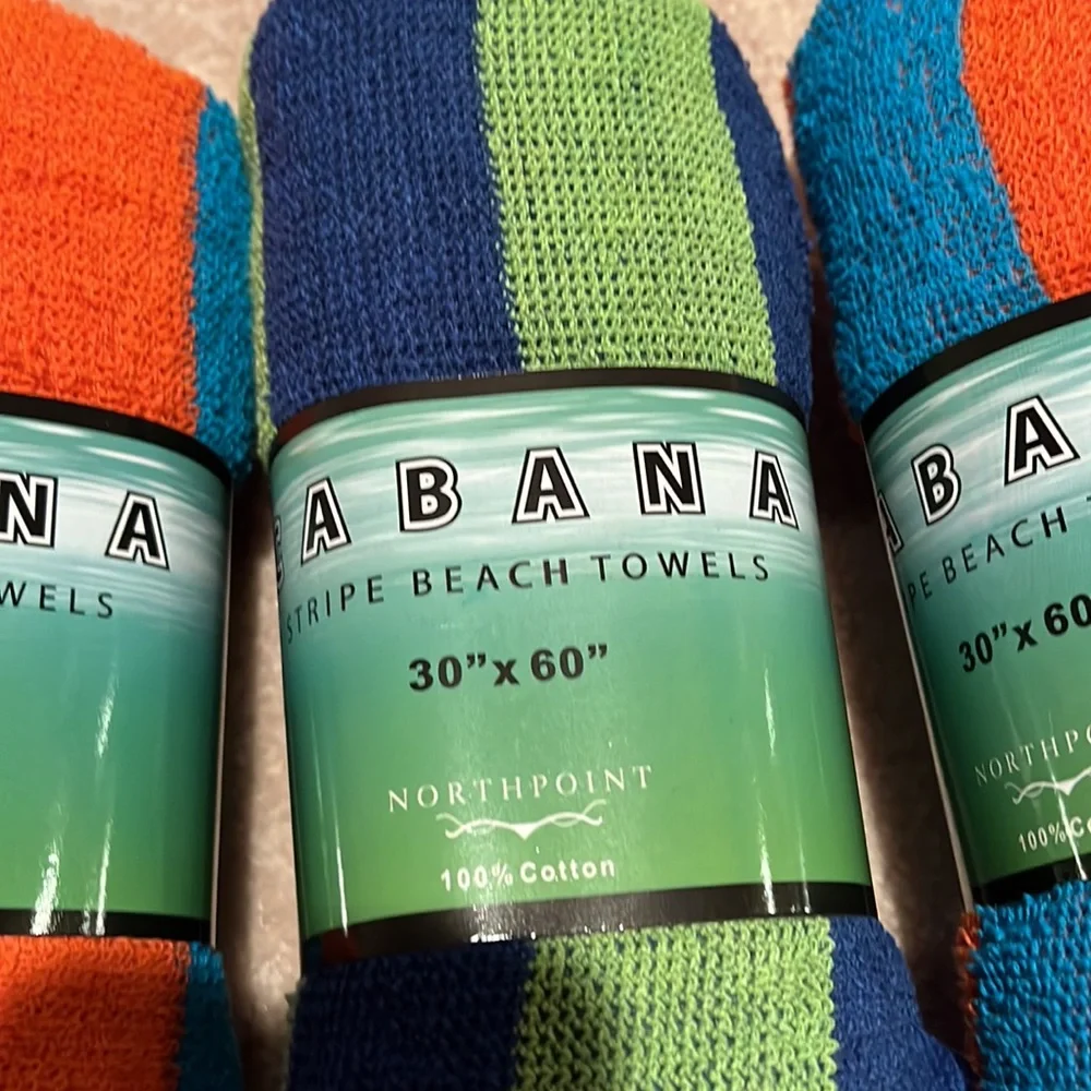 New 3 Stripe Beach towels